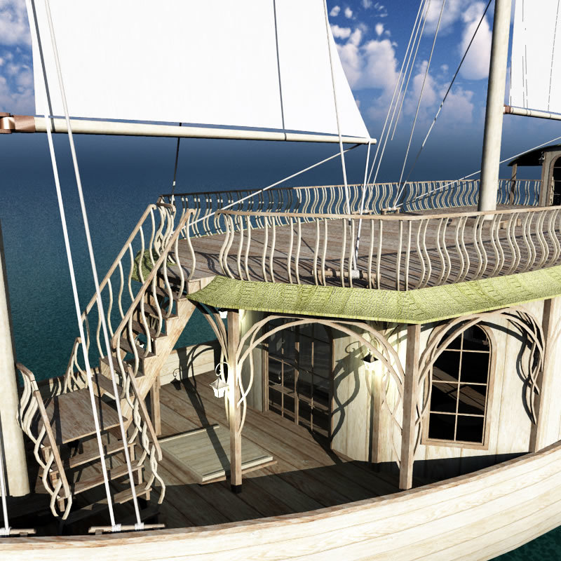 Elven House Ship for Blender by N/A