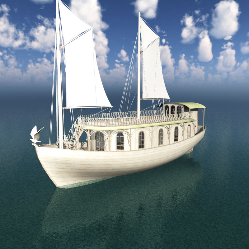 Elven House Ship for Shade 3D by N/A
