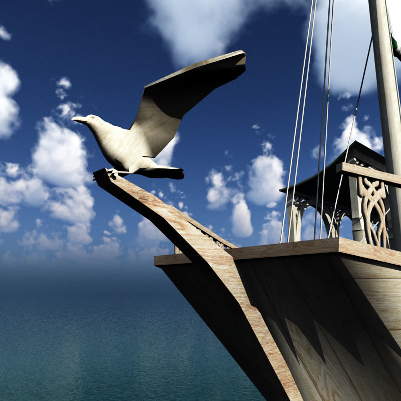 Elven Wizard Ship for Blender by N/A