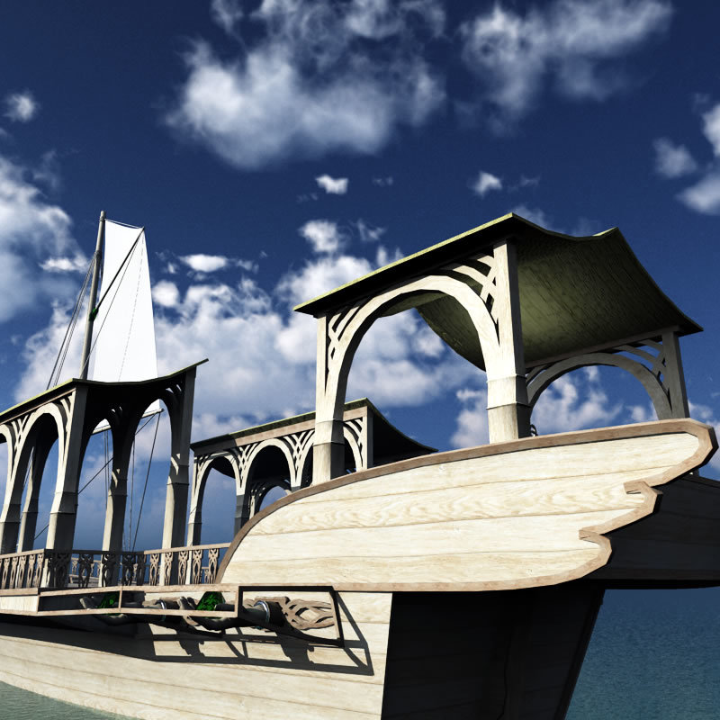 Elven Wizard Ship for Blender by N/A