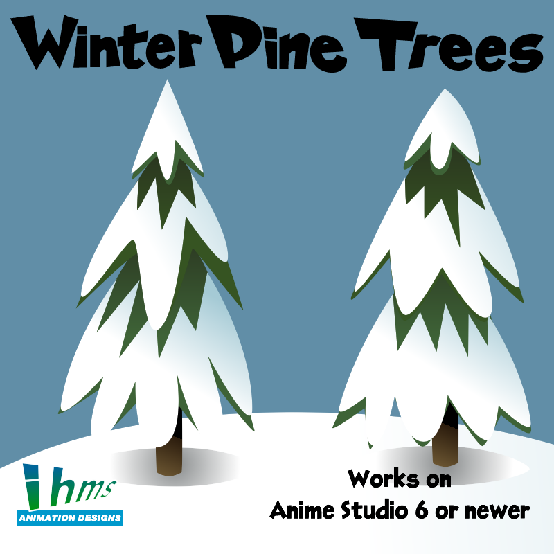 Winter Pine Trees by N/A