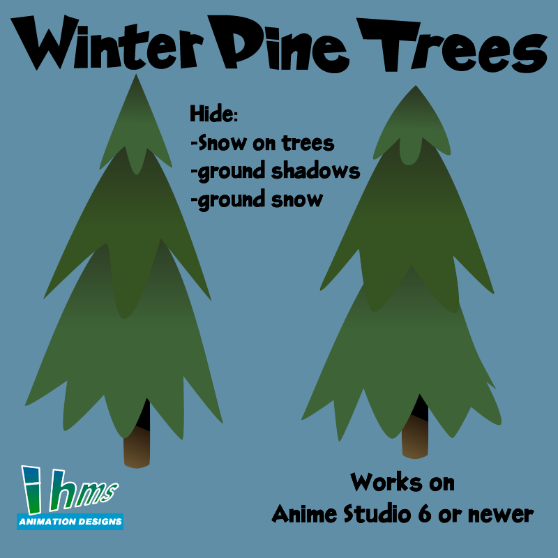 Winter Pine Trees by N/A