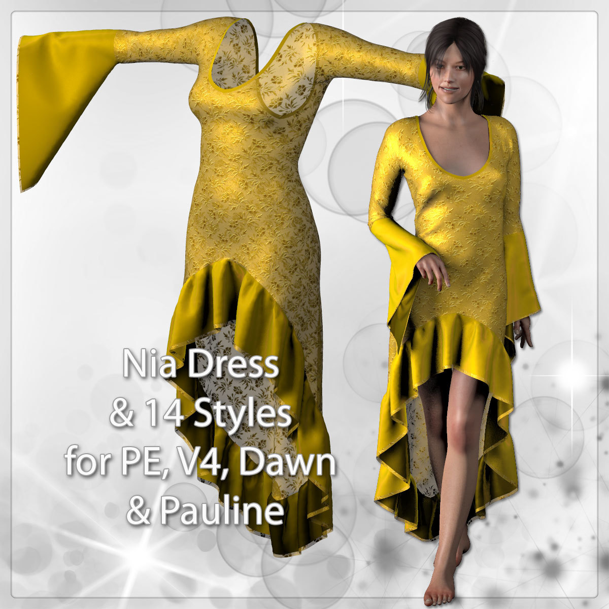 Nia Dress and 14 Styles for PE, V4, Dawn and Pauline by N/A
