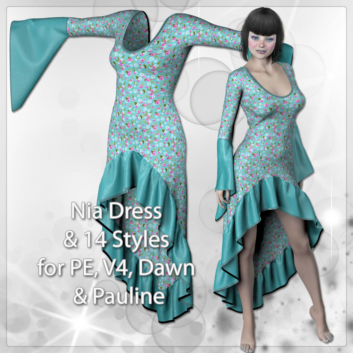 Nia Dress and 14 Styles for PE, V4, Dawn and Pauline by N/A
