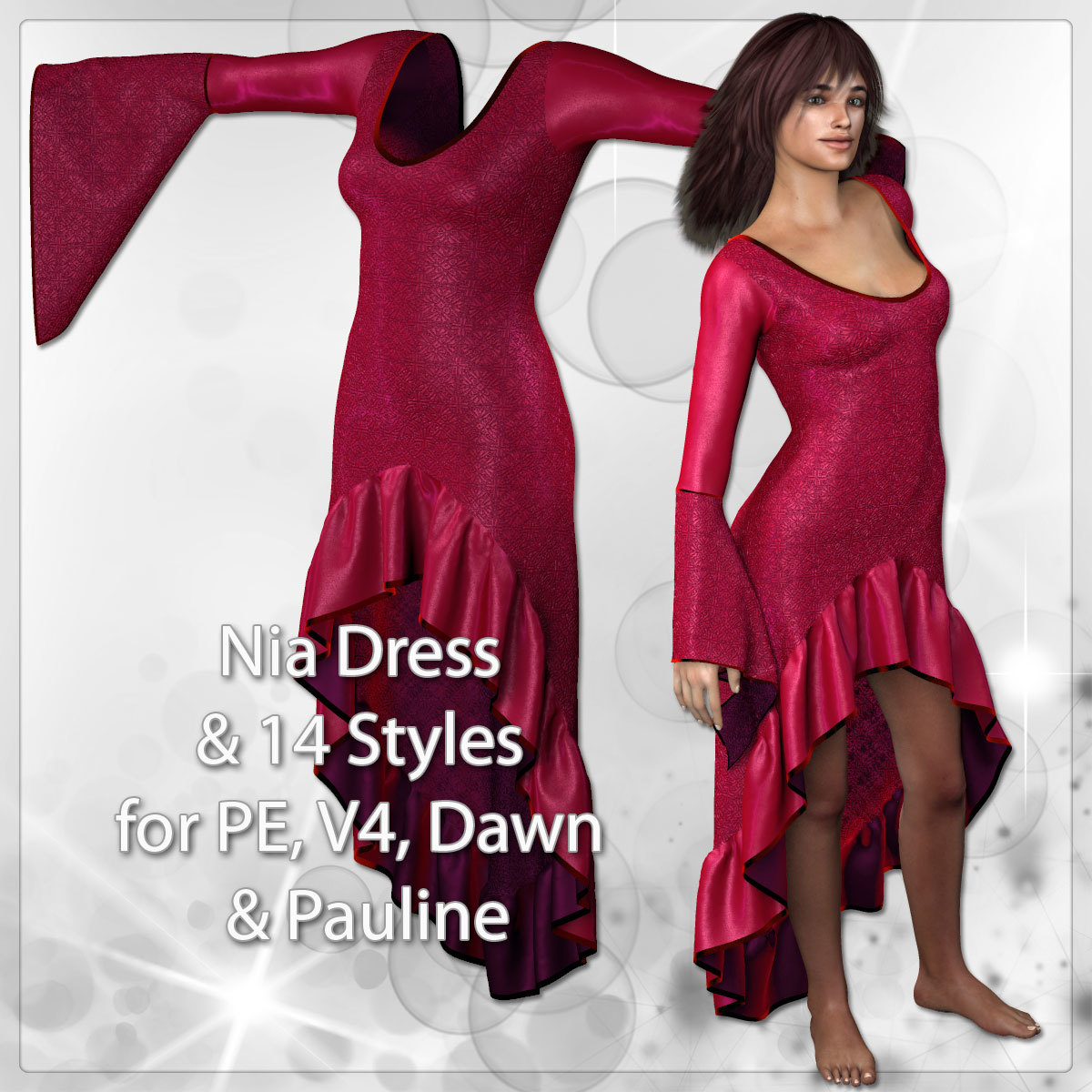 Nia Dress and 14 Styles for PE, V4, Dawn and Pauline by N/A