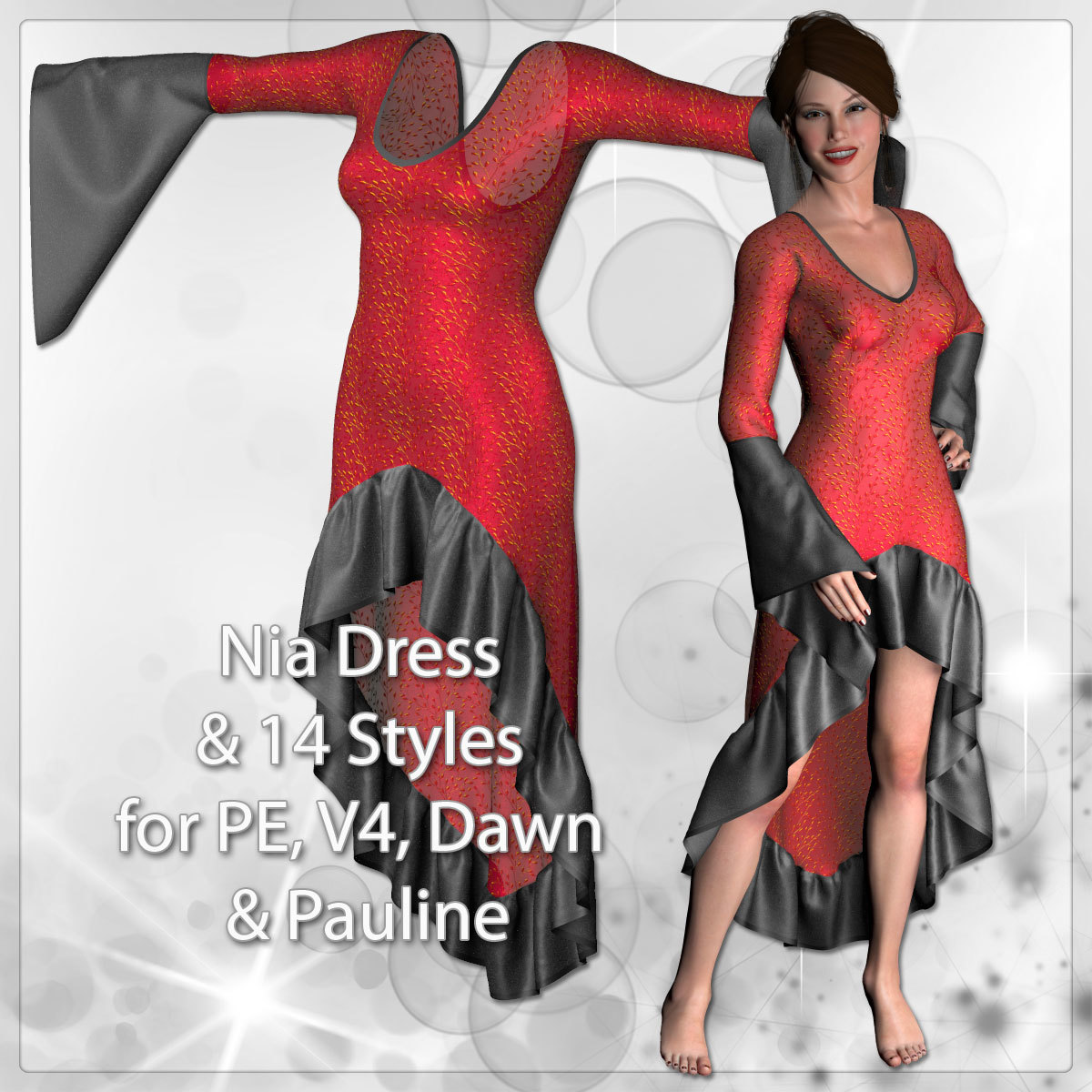 Nia Dress and 14 Styles for PE, V4, Dawn and Pauline by N/A