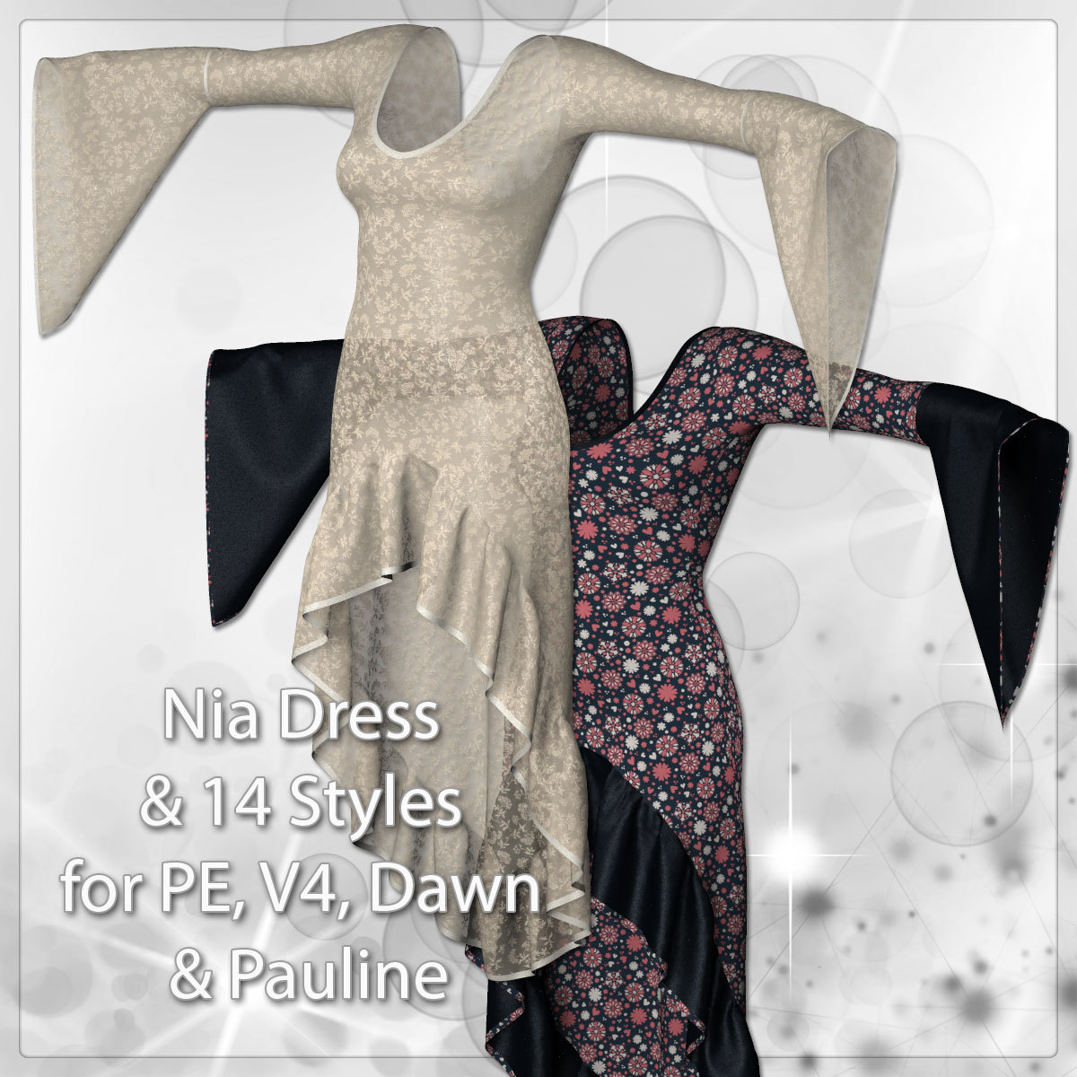 Nia Dress and 14 Styles for PE, V4, Dawn and Pauline by N/A