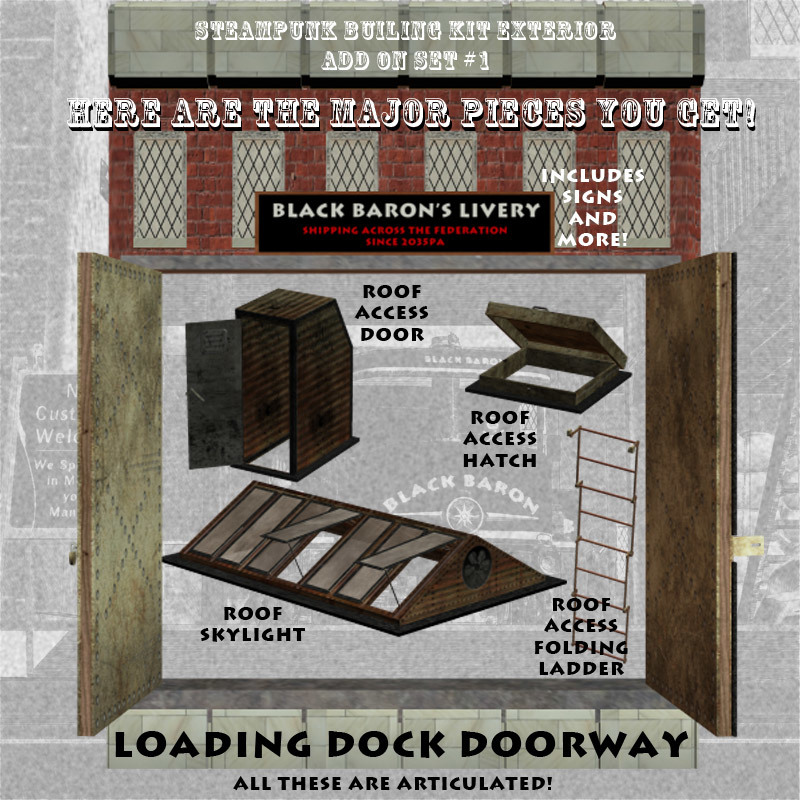 AtoZ Steampunk Building Kit EXTERIOR ADD ON v1 by N/A