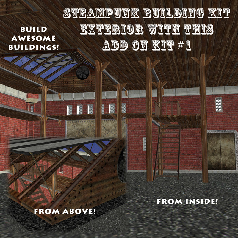 AtoZ Steampunk Building Kit EXTERIOR ADD ON v1 by N/A