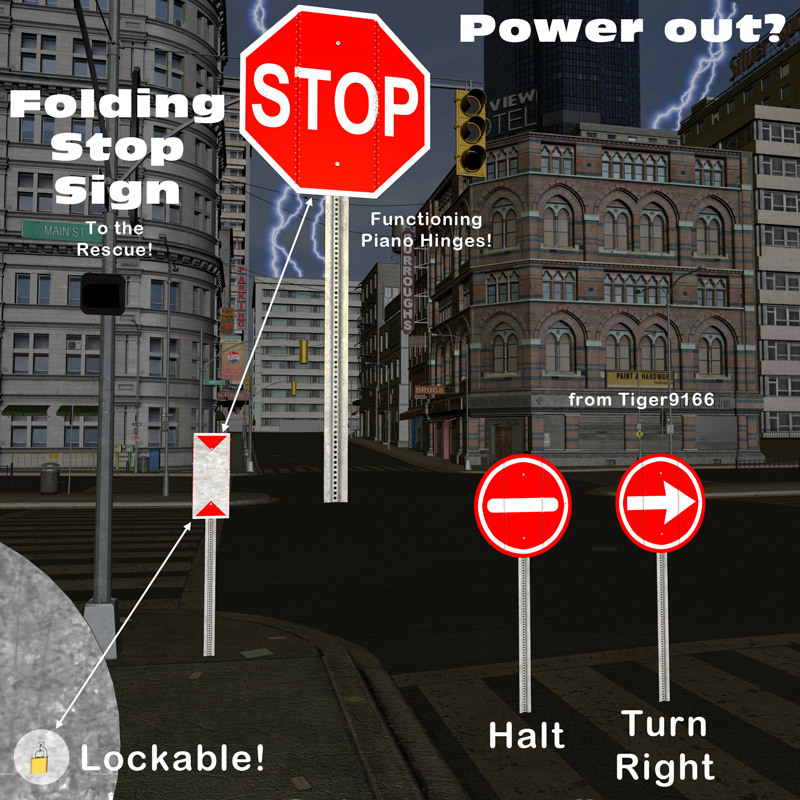 AtoZ Folding Roadway Stop Sign v1 by N/A
