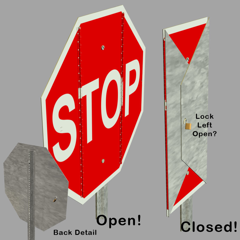 AtoZ Folding Roadway Stop Sign v1 by N/A