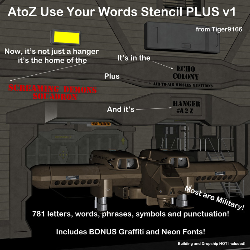 AtoZ DetailTime Use Your Words #7 Stencil PLUS v1 by N/A