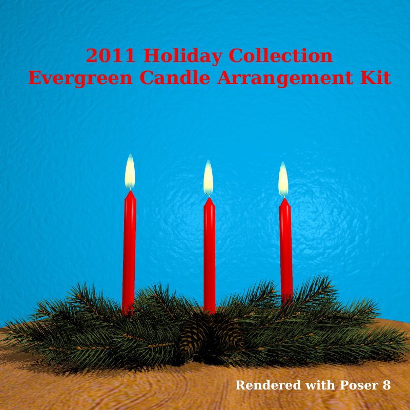 2011 Holiday Collection Evergreen Candle Arrangement by N/A