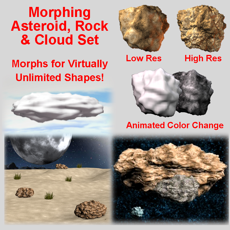 Asteroid, Cloud and Rock Set by N/A
