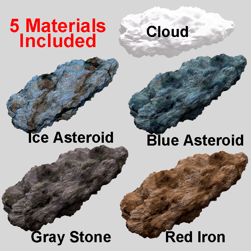 Asteroid, Cloud and Rock Set by N/A