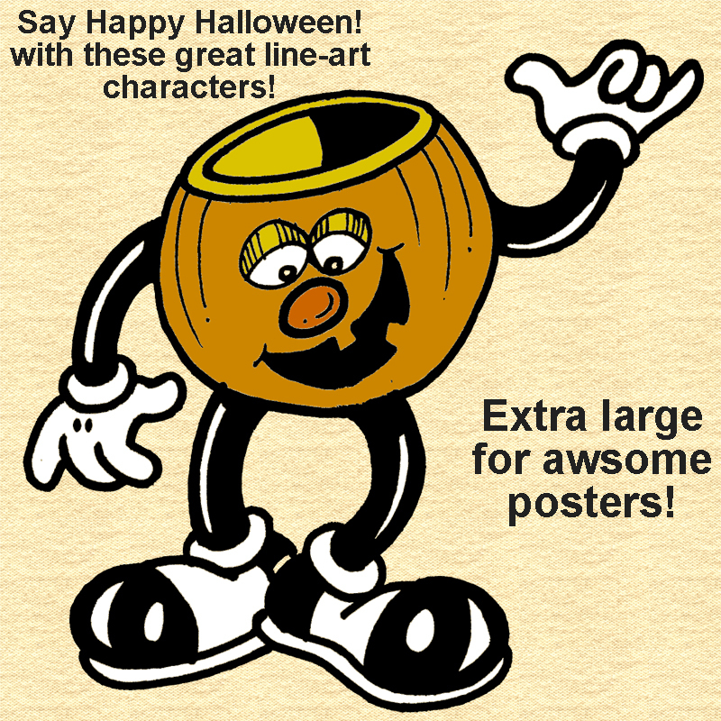 Halloween Pumpkin Line Art by N/A