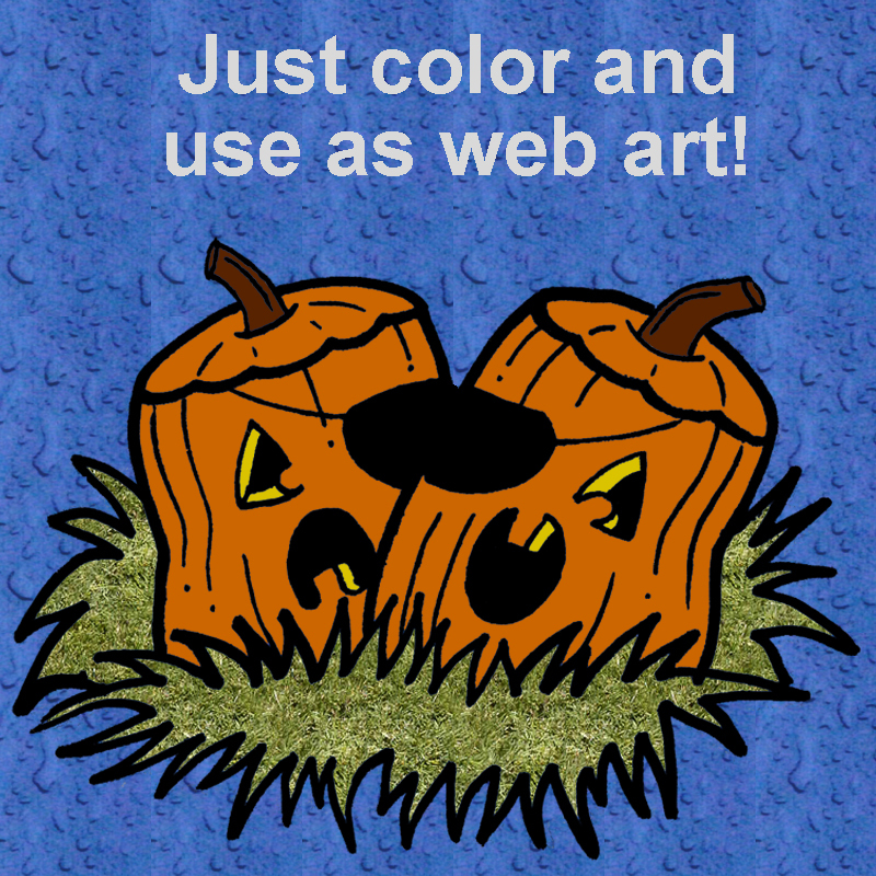 Halloween Pumpkin Line Art by N/A