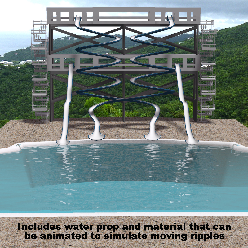 Water Park Scene for Poser & Poser Physics by N/A