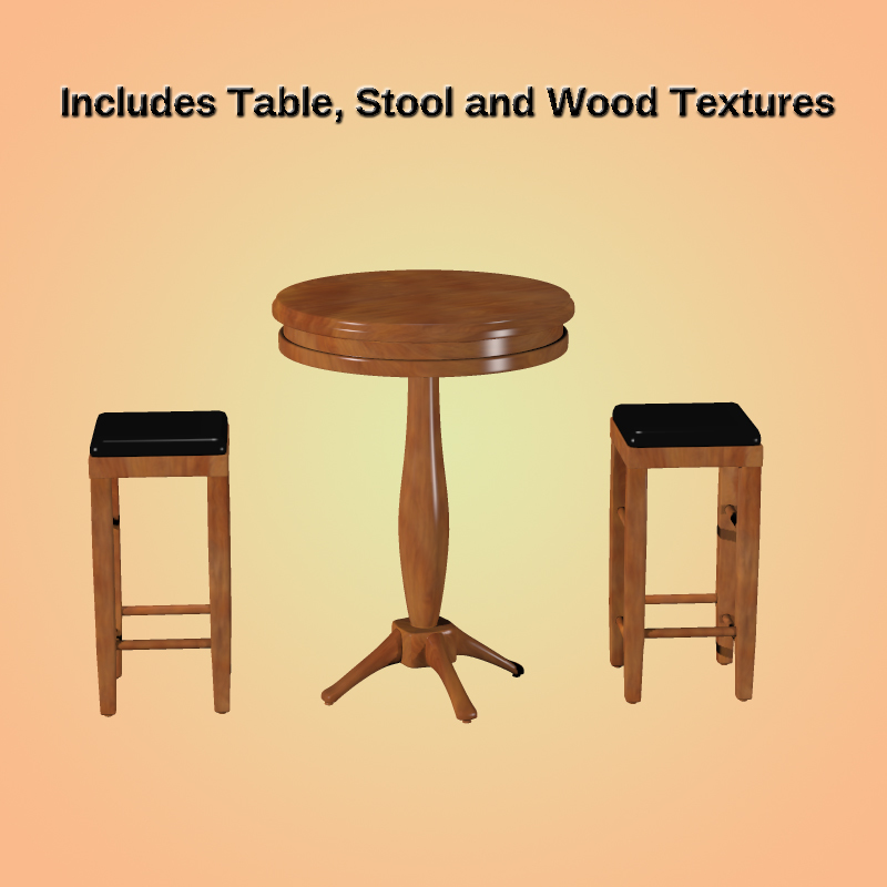 Billiard Bar Table and Stool Set by N/A
