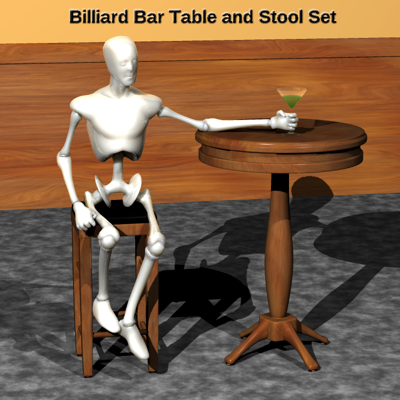 Billiard Bar Table and Stool Set by N/A