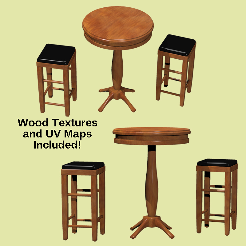 Billiard Bar Table and Stool Set by N/A