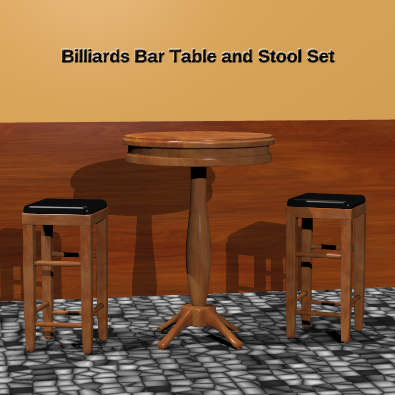 Billiard Bar Table and Stool Set by N/A