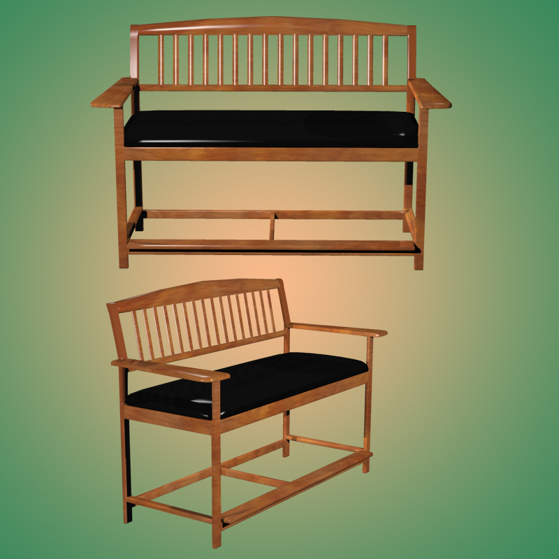 Billiard Spectator Bench by N/A