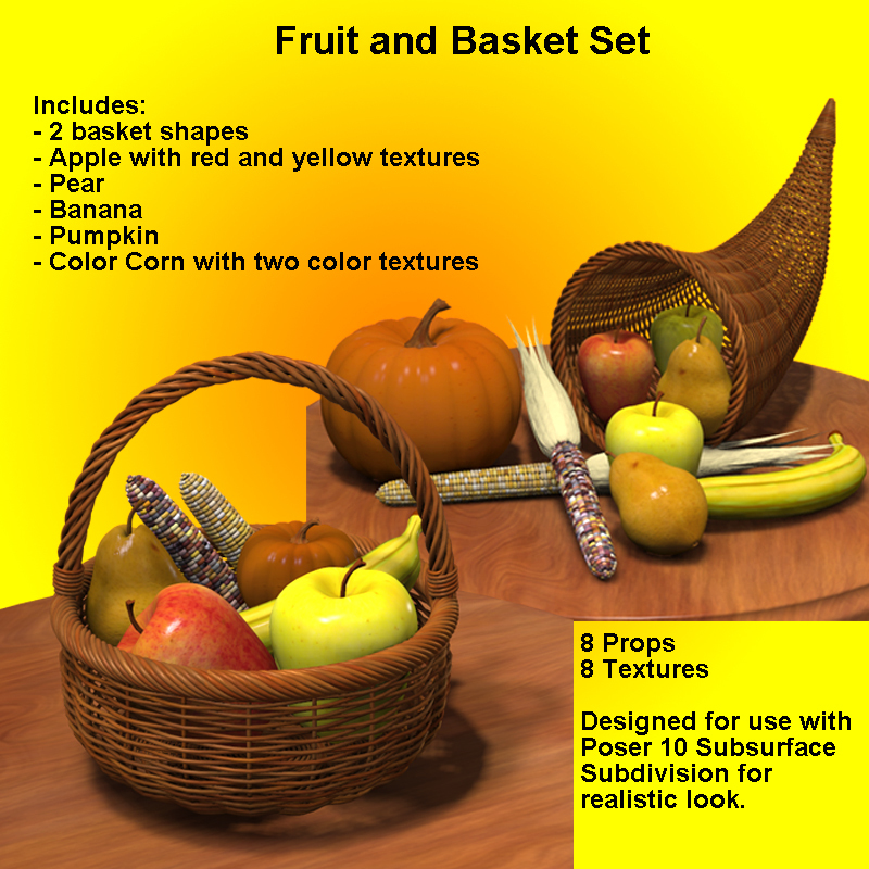 Fruit and Basket Set by N/A