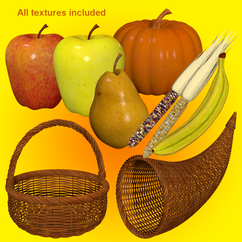 Fruit and Basket Set by N/A