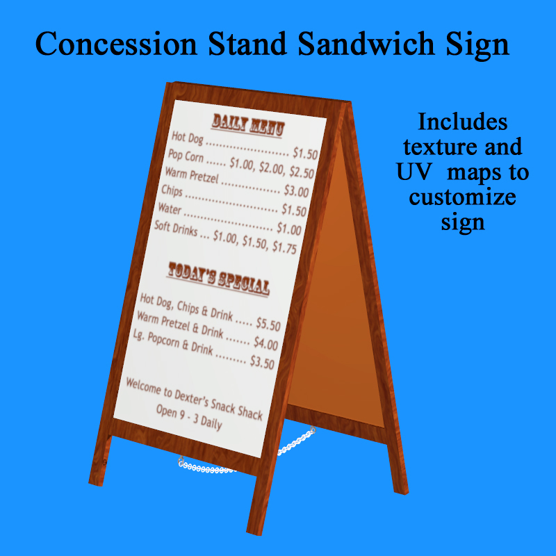 Concession Stand Sandwich Board Sign by N/A
