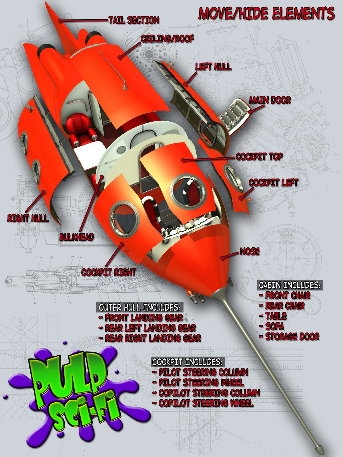 Pulp Sci-Fi Spaceship by N/A