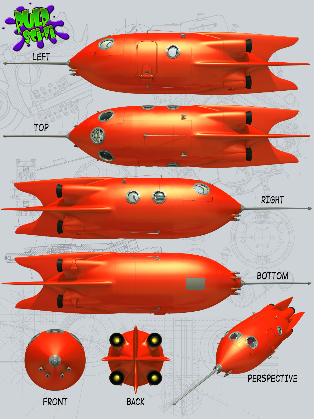 Pulp Sci-Fi Spaceship by N/A