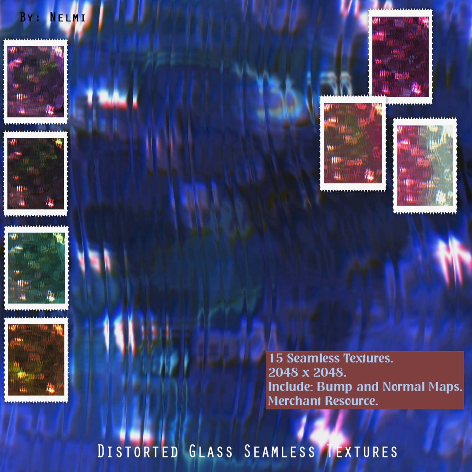 15 Distorted Glass Seamless Textures - MR by N/A