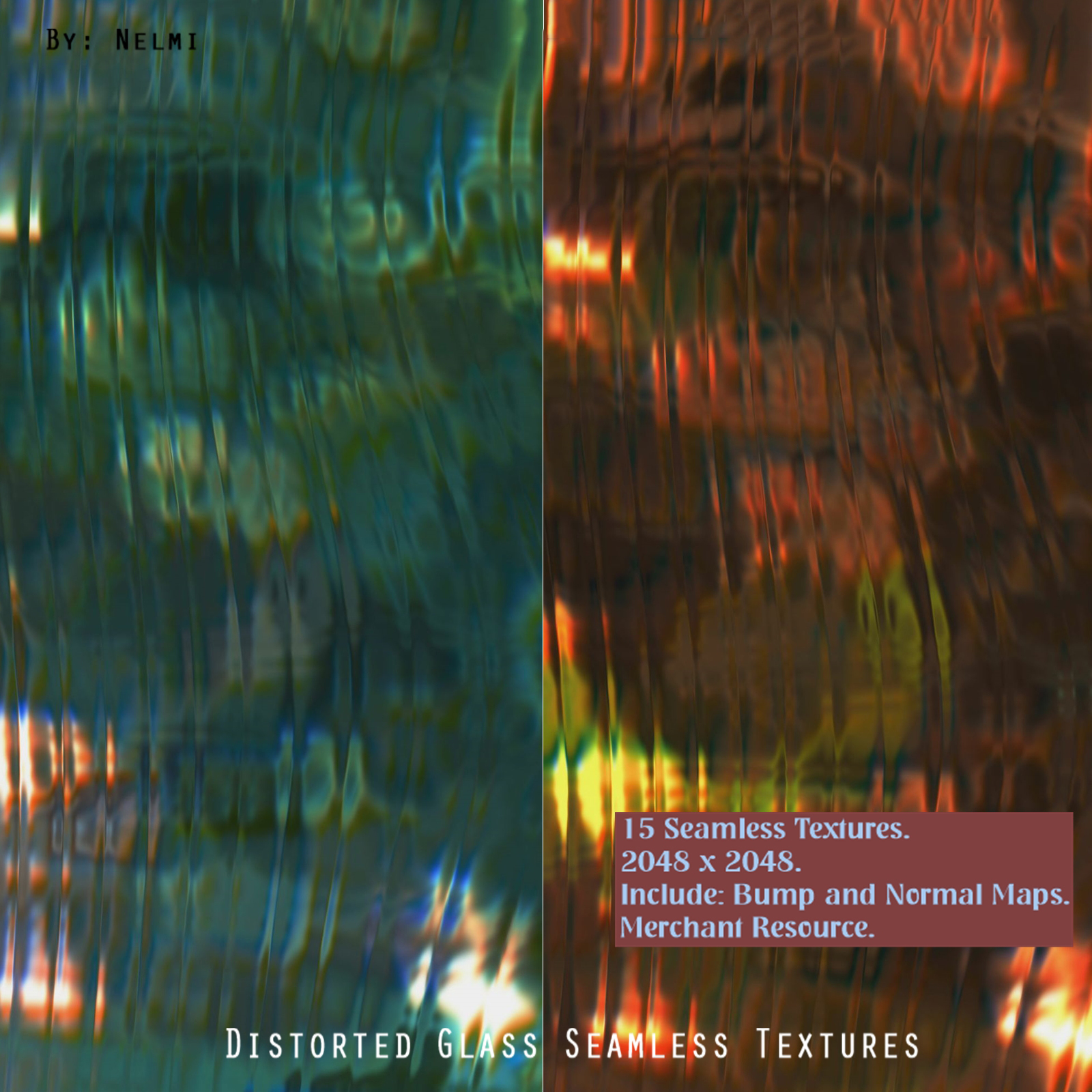 15 Distorted Glass Seamless Textures - MR by N/A