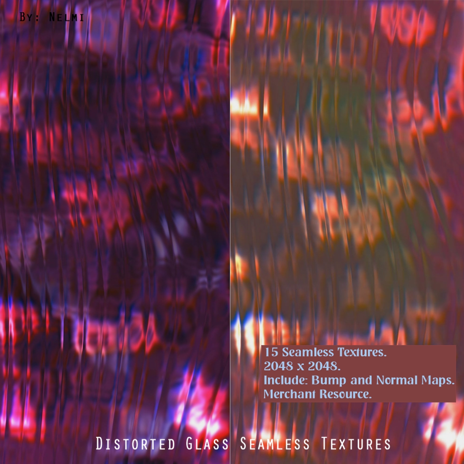 15 Distorted Glass Seamless Textures - MR by N/A