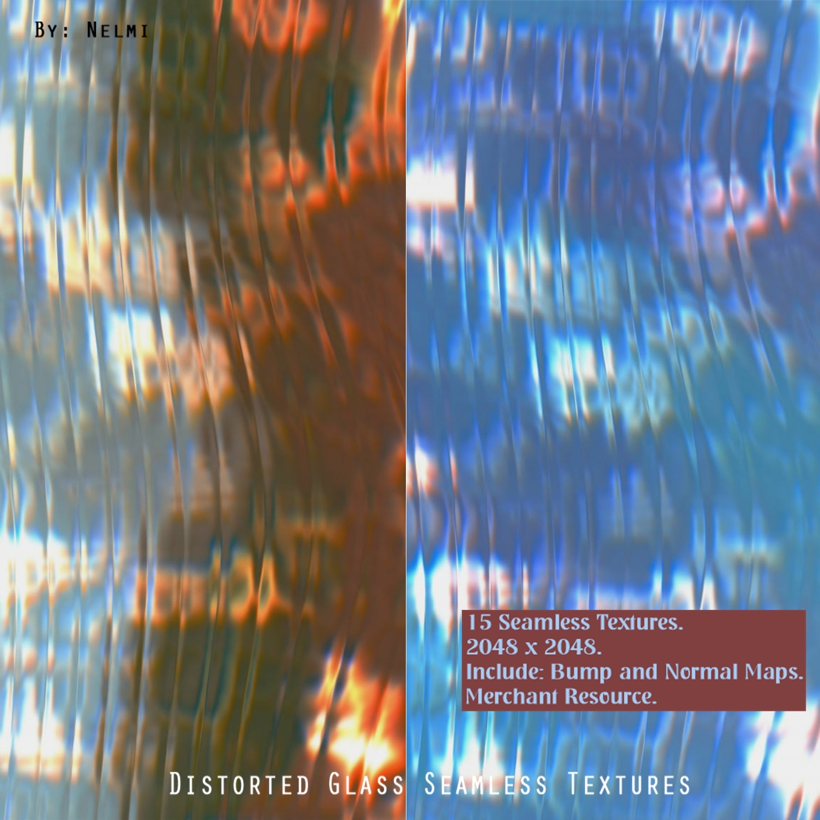 15 Distorted Glass Seamless Textures - MR by N/A