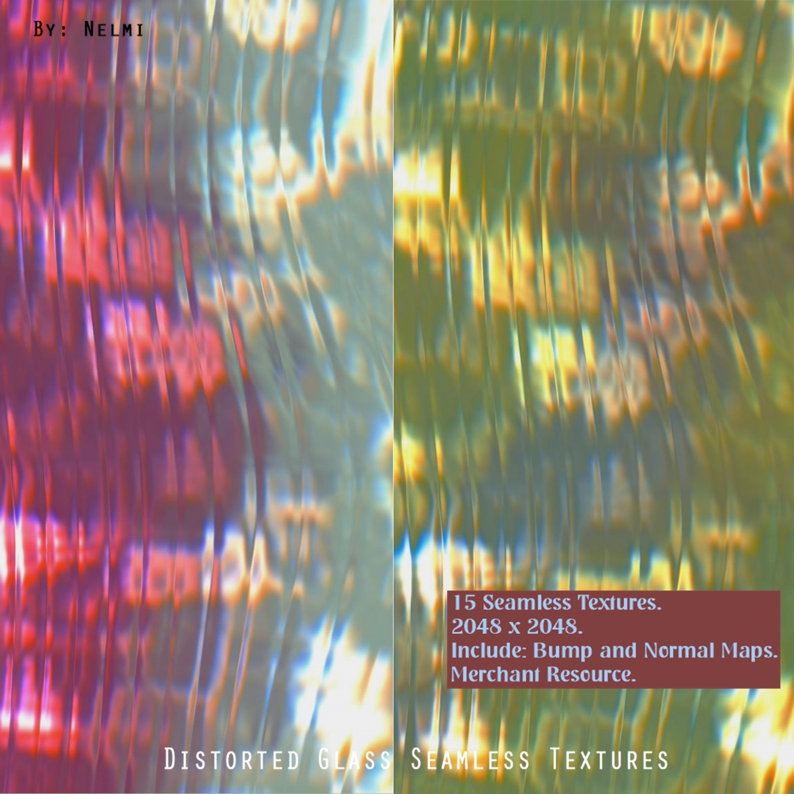 15 Distorted Glass Seamless Textures - MR by N/A
