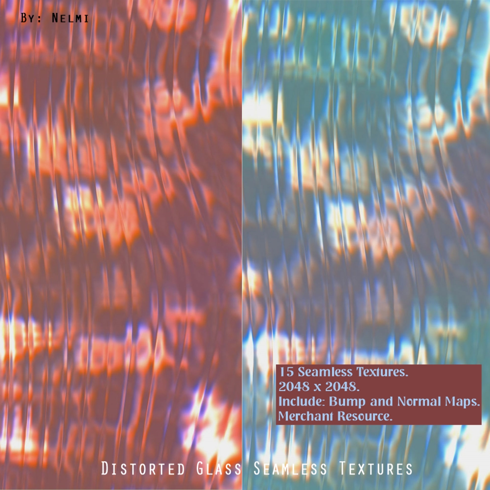 15 Distorted Glass Seamless Textures - MR by N/A