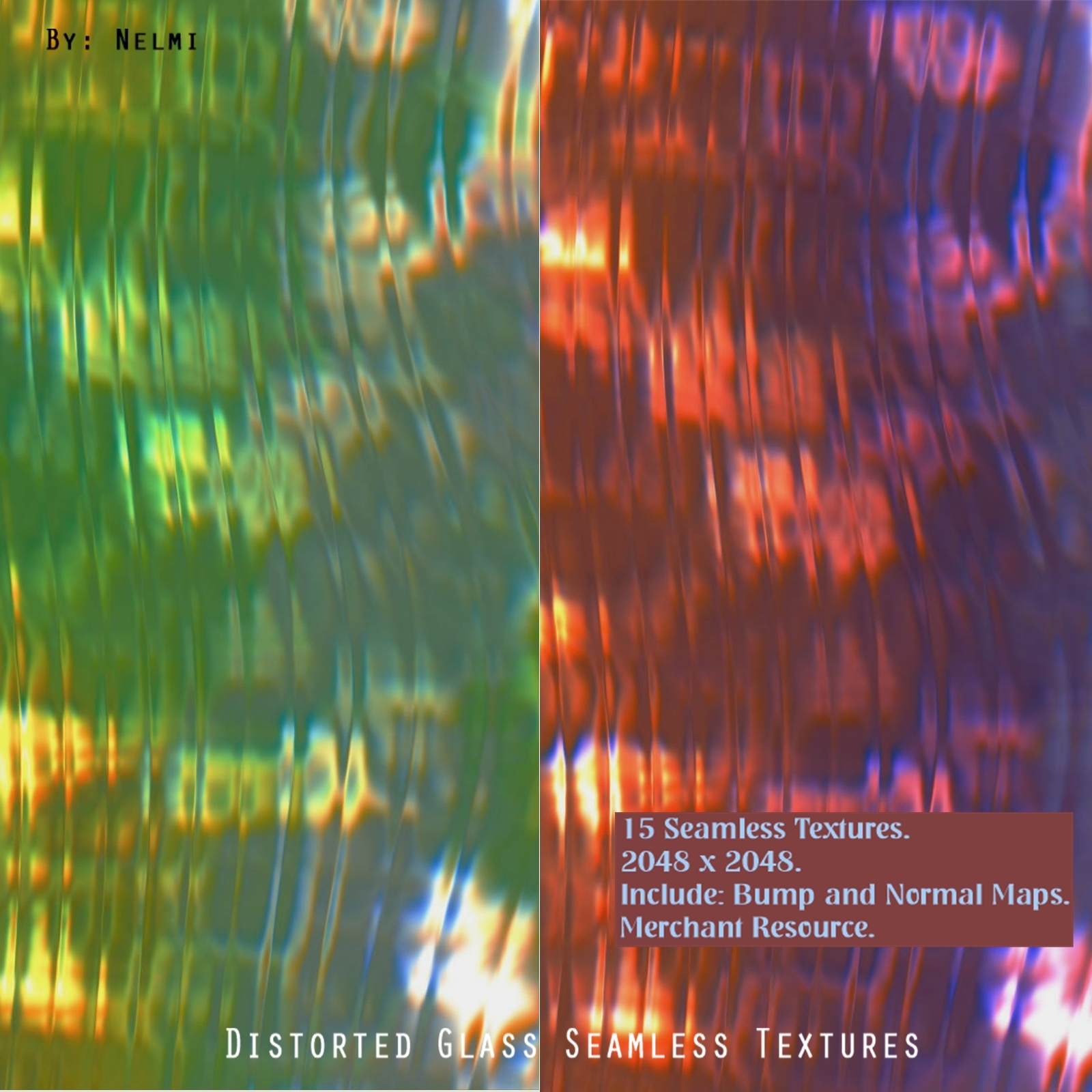 15 Distorted Glass Seamless Textures - MR by N/A