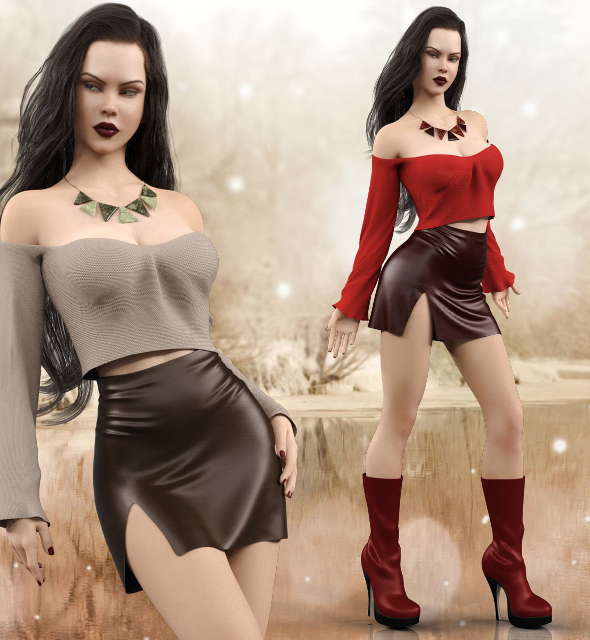Hot N Cold Clothing Set for Genesis 8 Females for iRay and dForce by N/A