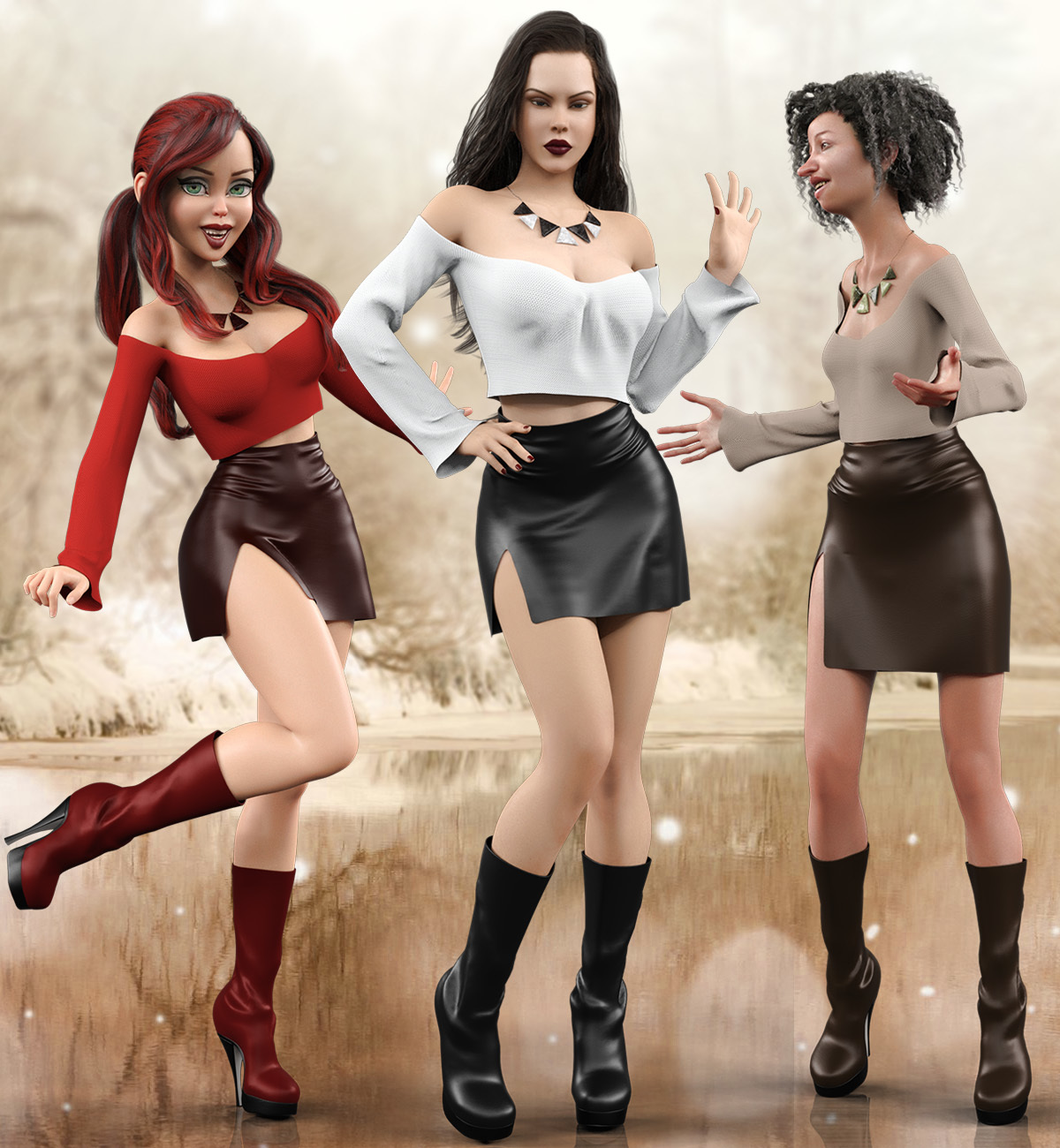 Hot N Cold Clothing Set for Genesis 8 Females for iRay and dForce by N/A