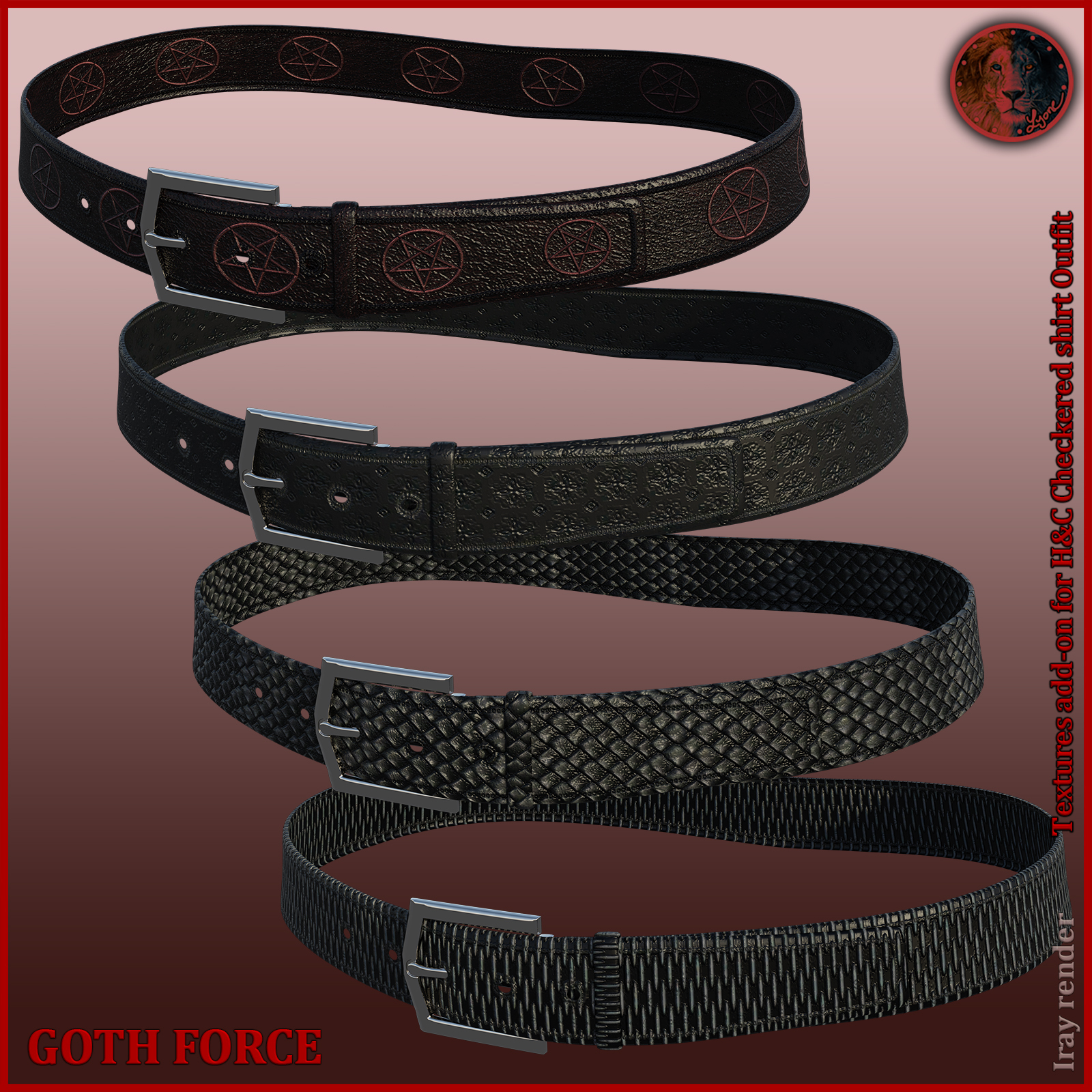 Goth Force blacks for H and C Checkered Shirt Outfit for G8M by N/A