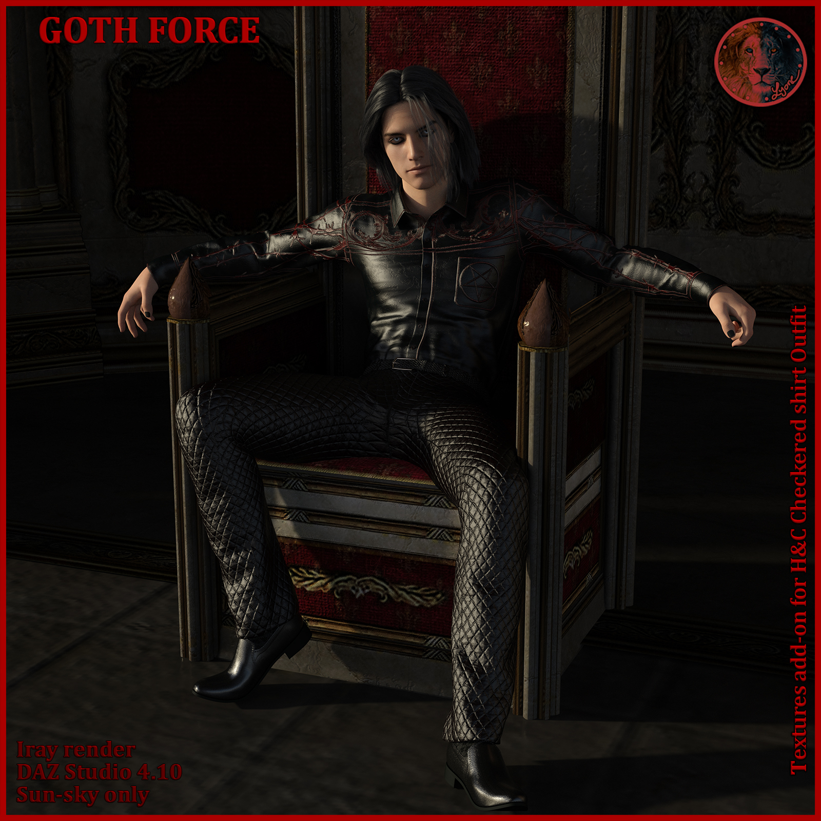 Goth Force blacks for H and C Checkered Shirt Outfit for G8M by N/A