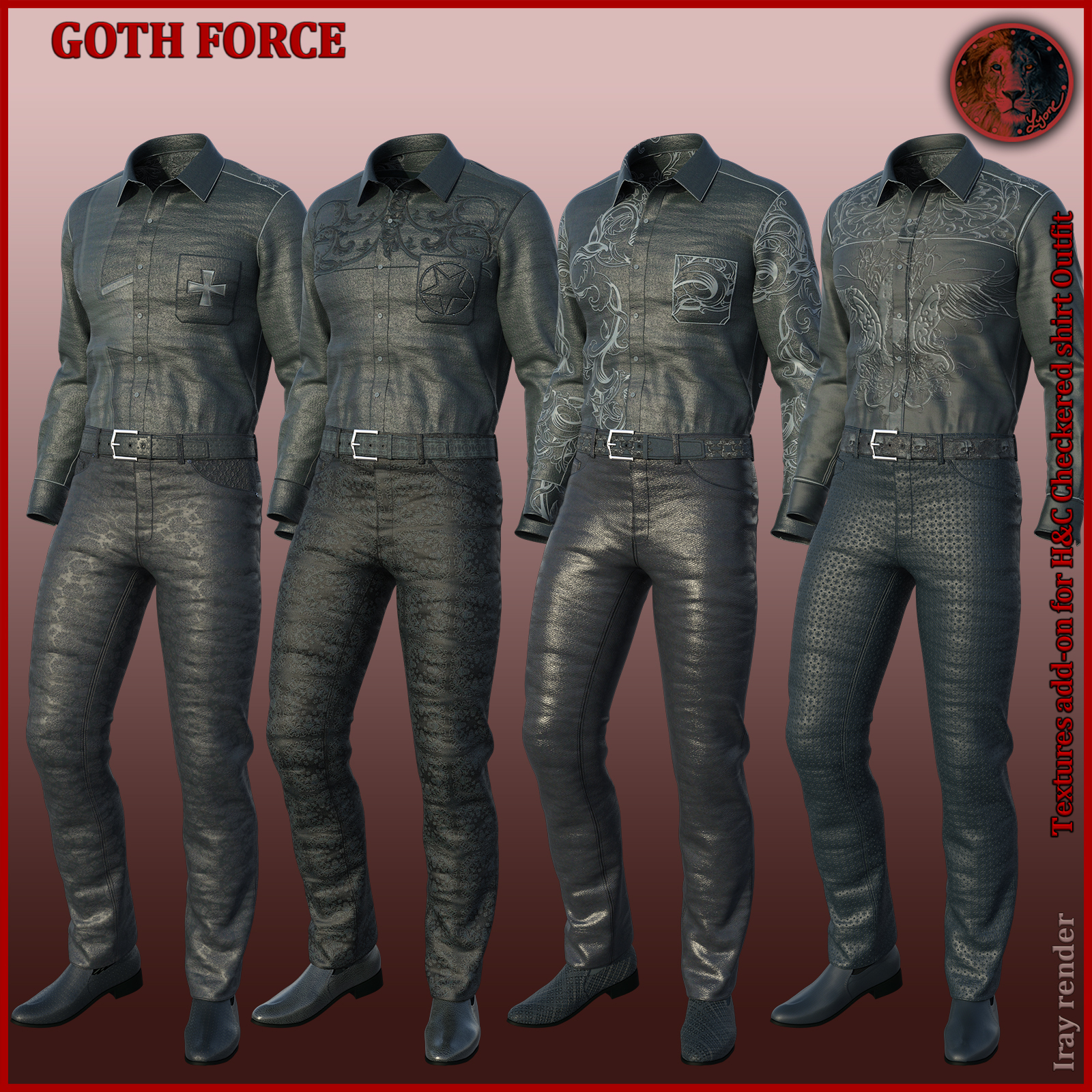 Goth Force blues for H and C Checkered Shirt Outfit for G8M by N/A