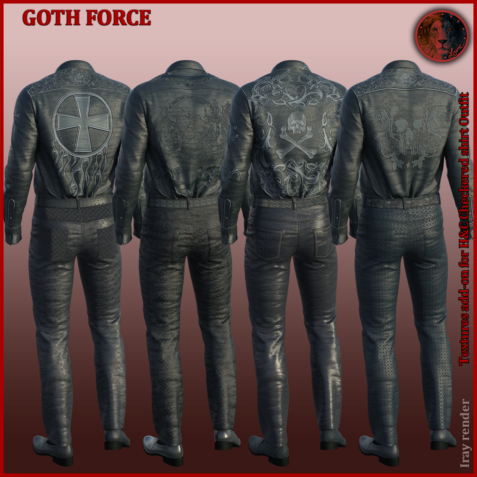 Goth Force blues for H and C Checkered Shirt Outfit for G8M by N/A