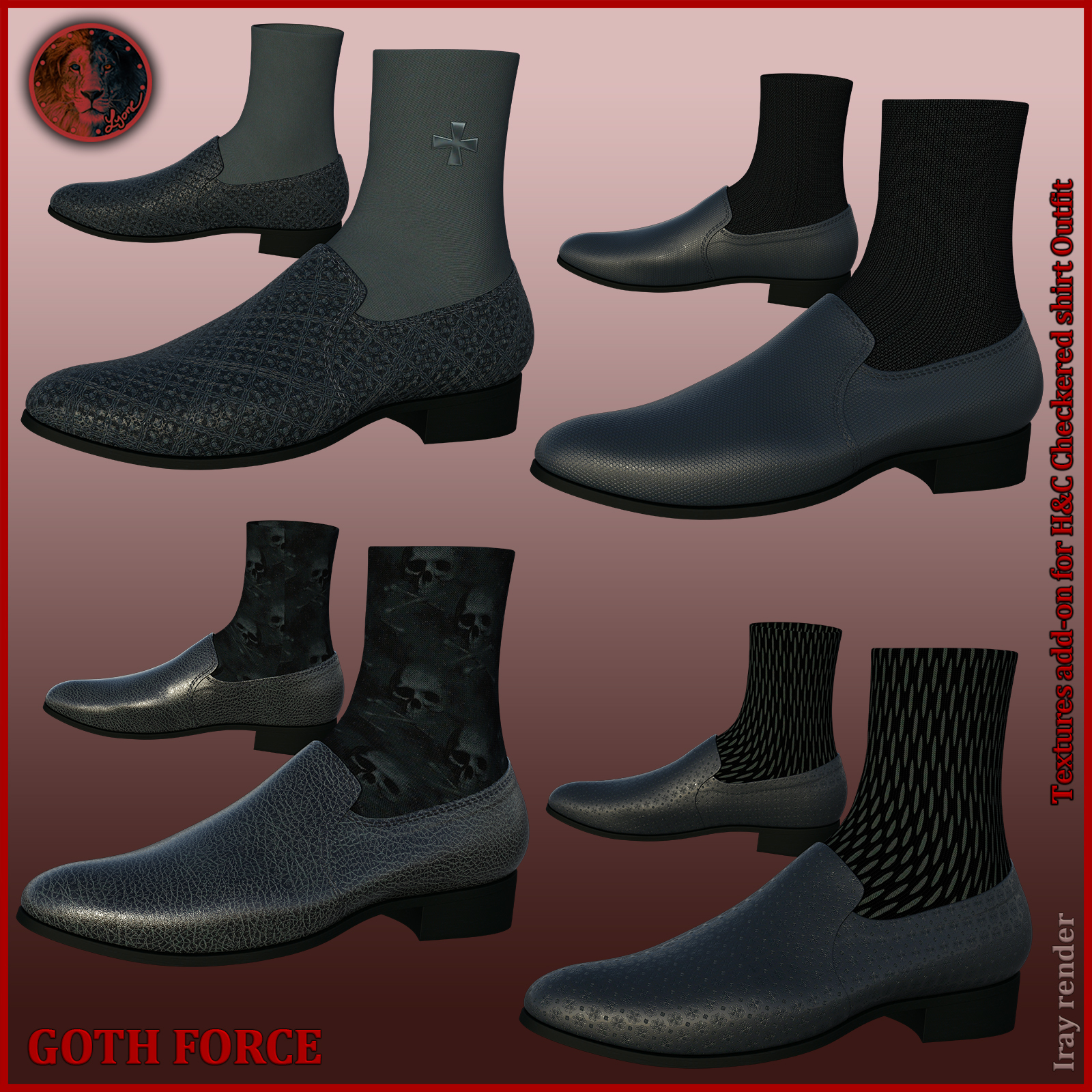 Goth Force blues for H and C Checkered Shirt Outfit for G8M by N/A