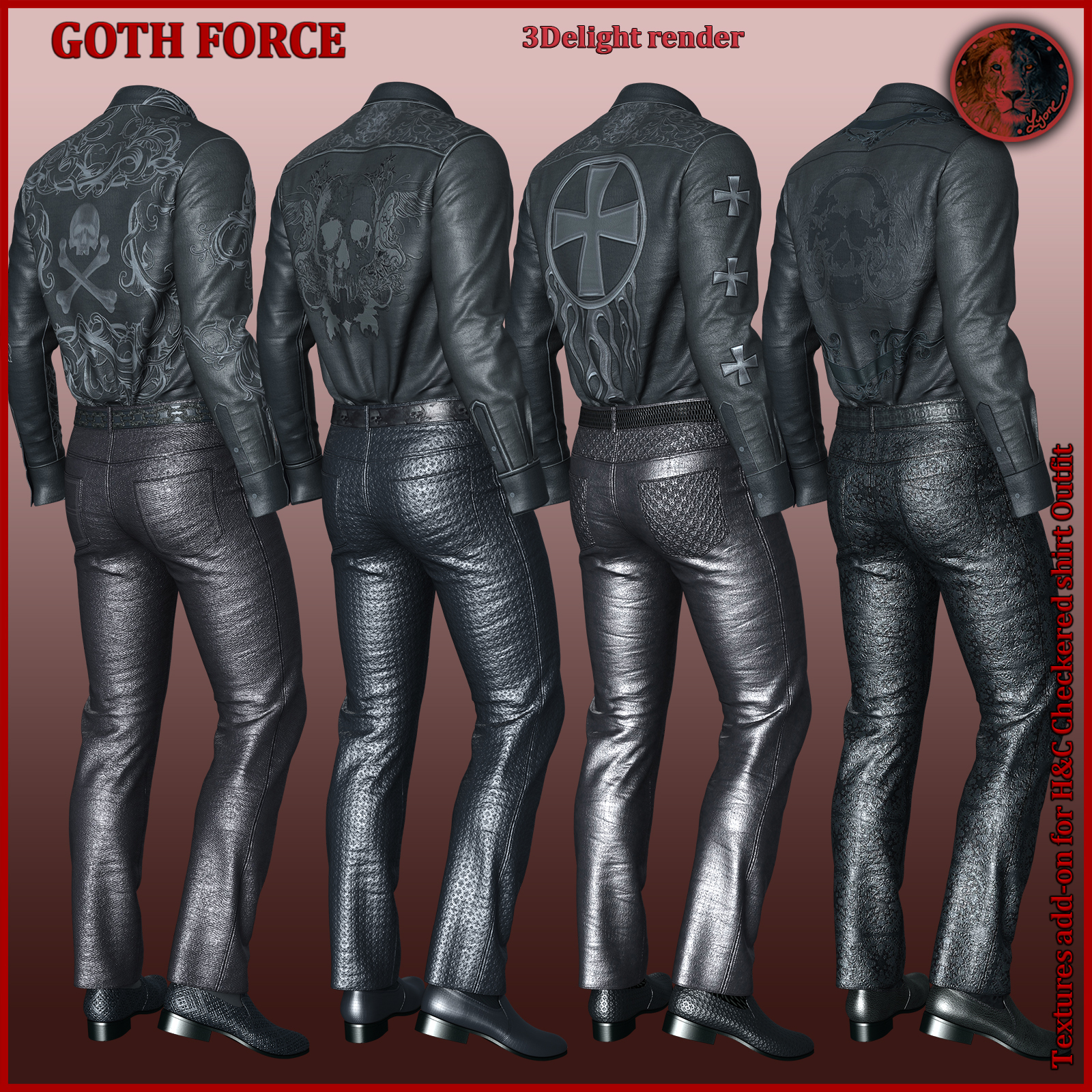 Goth Force blues for H and C Checkered Shirt Outfit for G8M by N/A