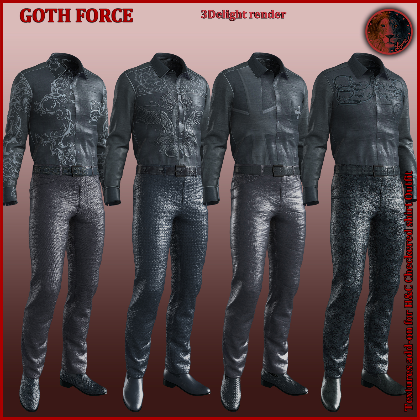 Goth Force blues for H and C Checkered Shirt Outfit for G8M by N/A