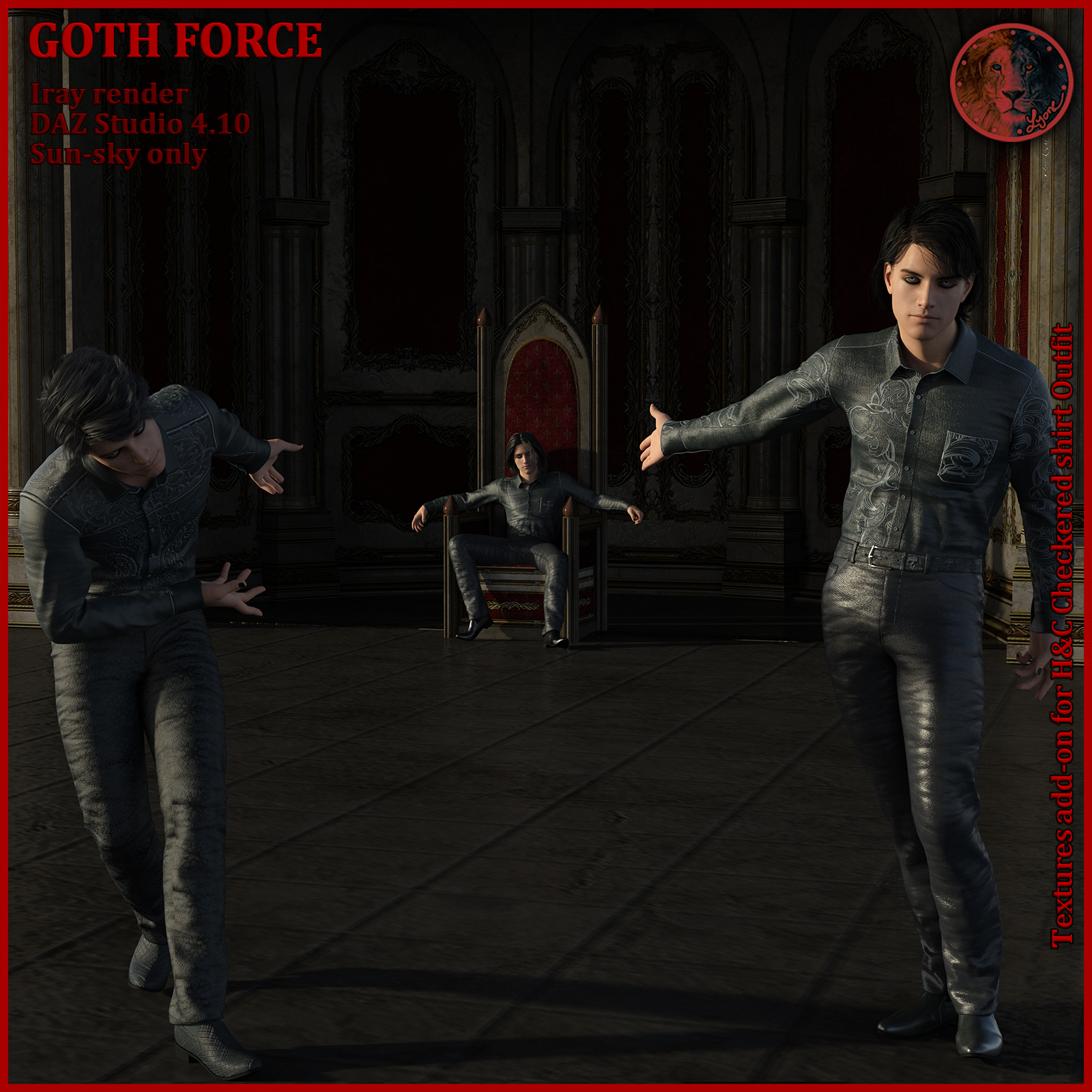 Goth Force blues for H and C Checkered Shirt Outfit for G8M by N/A