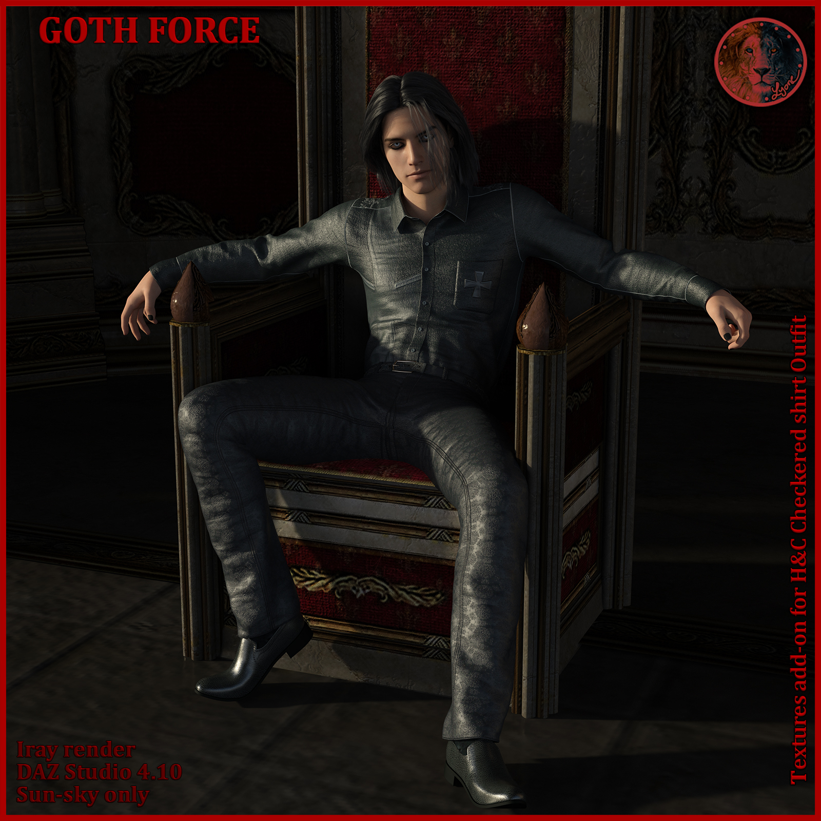 Goth Force blues for H and C Checkered Shirt Outfit for G8M by N/A